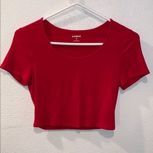 Express red crop top tee shirt